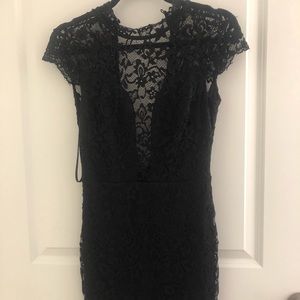 BEBE lace black dress